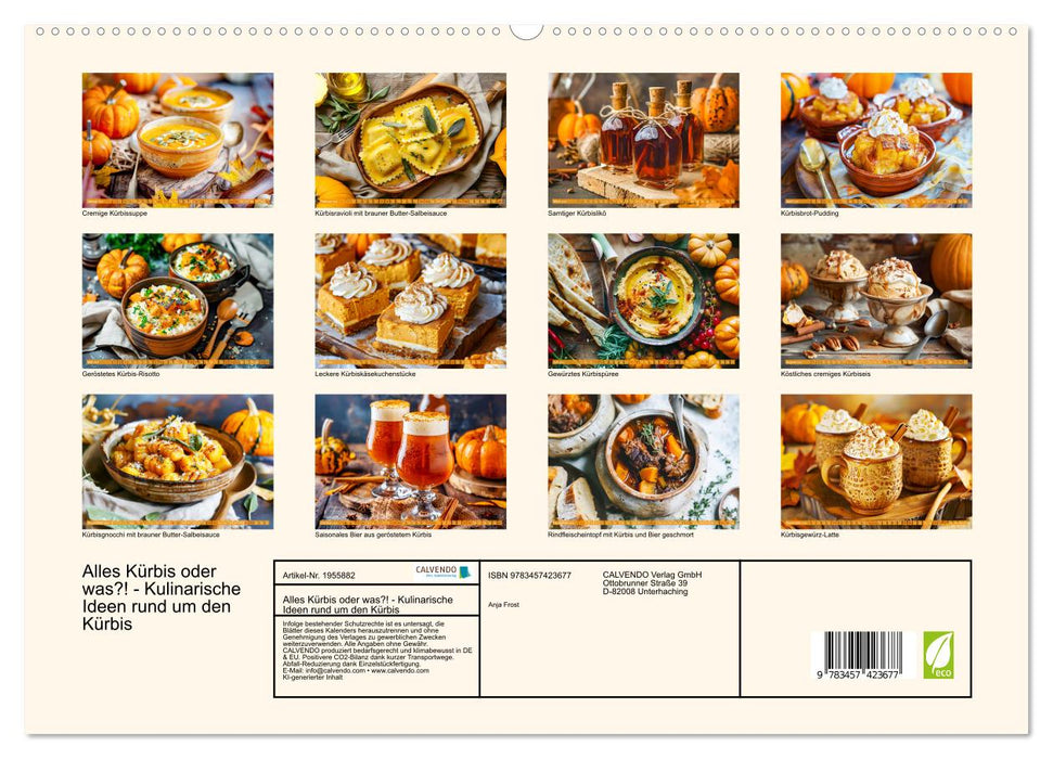 Alles Kürbis oder was?! - Kulinarische Ideen rund um den Kürbis (CALVENDO Premium Wandkalender 2026)