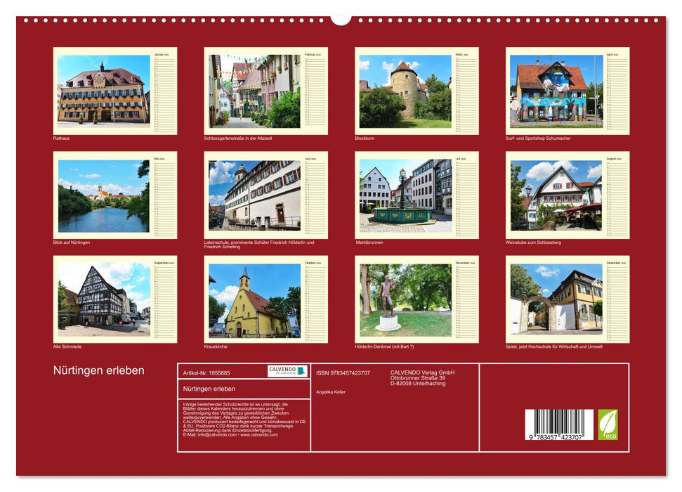 Nürtingen erleben (CALVENDO Premium Wandkalender 2026)