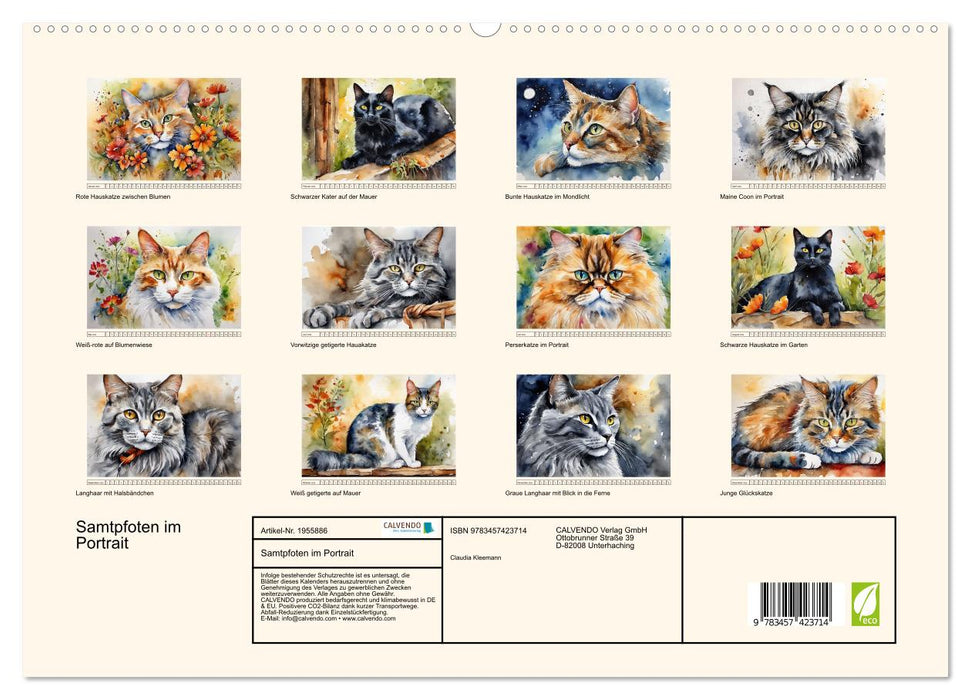 Samtpfoten im Portrait (CALVENDO Premium Wandkalender 2026)