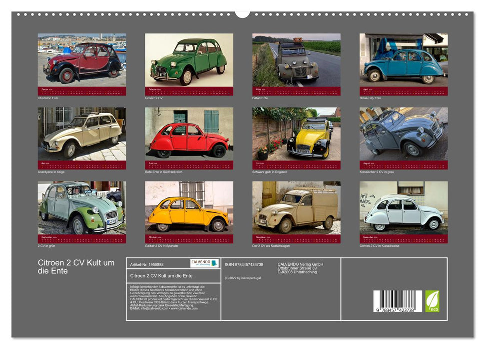 Citroen 2 CV Kult um die Ente (CALVENDO Premium Wandkalender 2026)