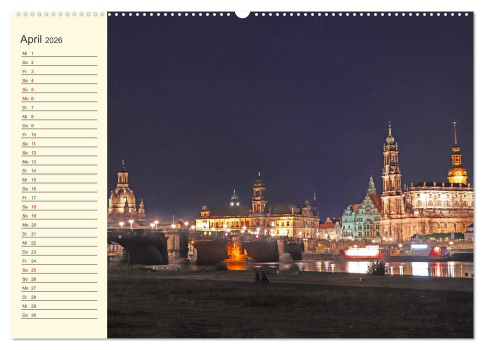 Dresden Terminplaner (CALVENDO Premium Wandkalender 2026)
