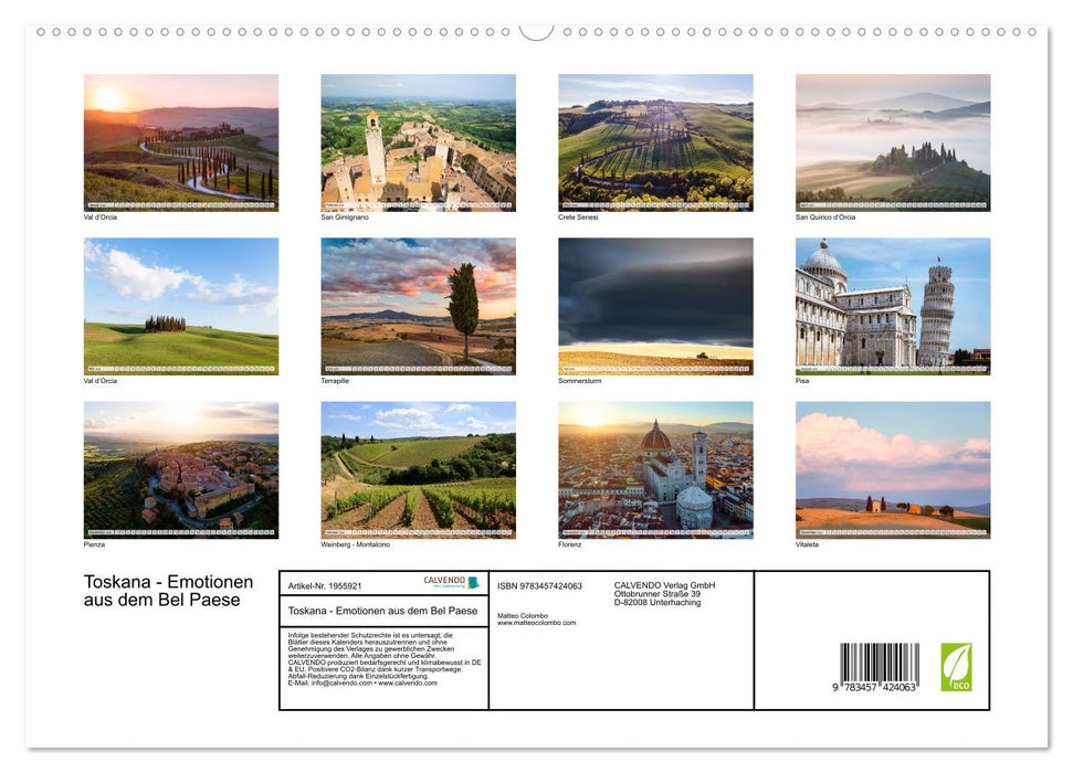 Toskana - Emotionen aus dem Bel Paese (CALVENDO Premium Wandkalender 2026)
