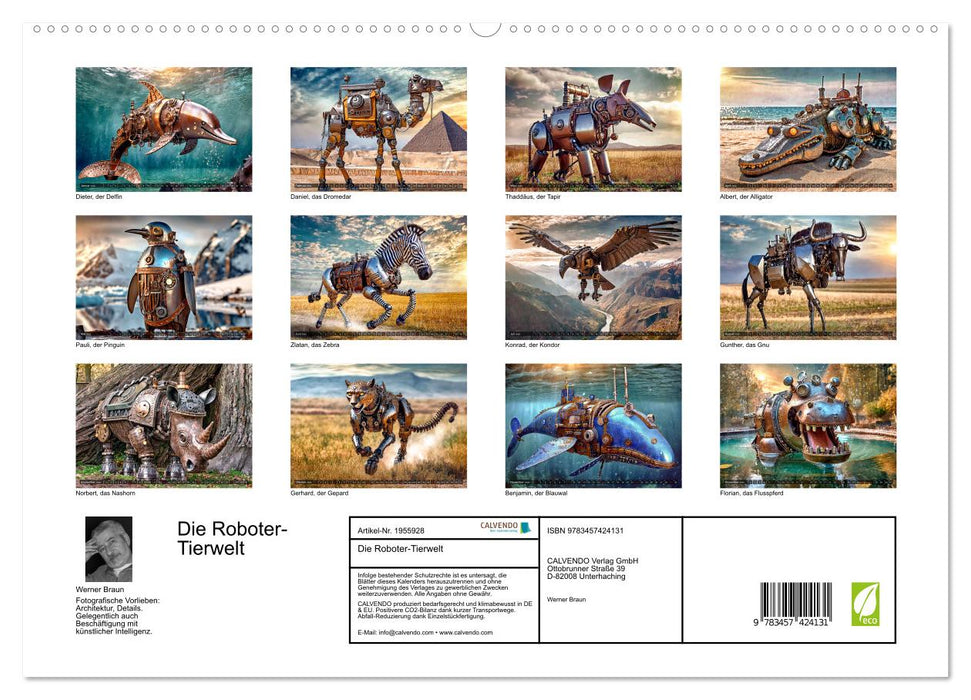 Die Roboter-Tierwelt (CALVENDO Premium Wandkalender 2026)