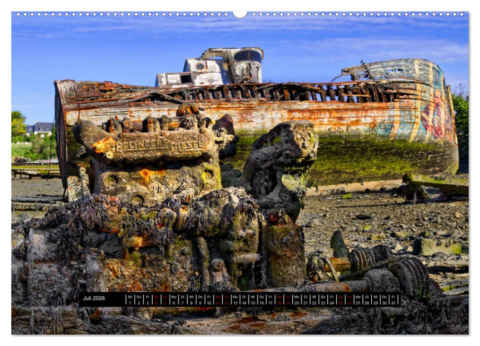 Schiffsfriedhöfe in der Bretagne (CALVENDO Premium Wandkalender 2026)
