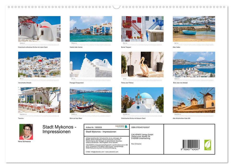 Stadt Mykonos - Impressionen (CALVENDO Premium Wandkalender 2026)