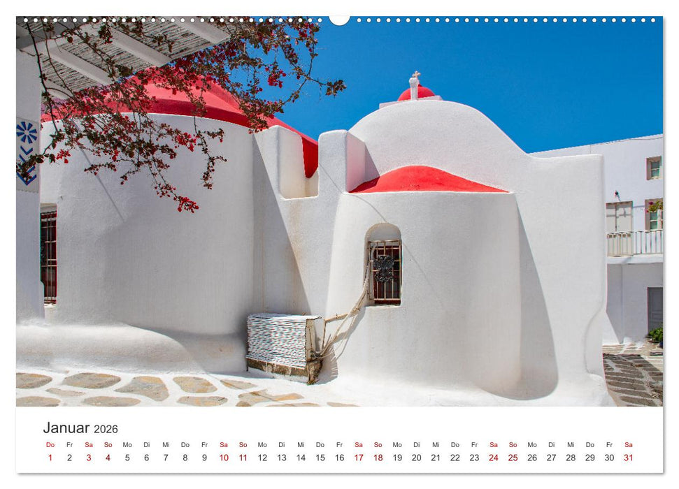 Stadt Mykonos - Impressionen (CALVENDO Premium Wandkalender 2026)