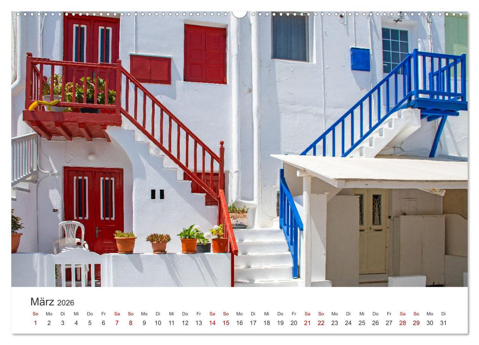 Stadt Mykonos - Impressionen (CALVENDO Premium Wandkalender 2026)