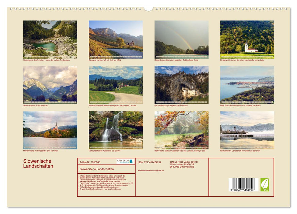 Slowenische Landschaften (CALVENDO Premium Wandkalender 2026)