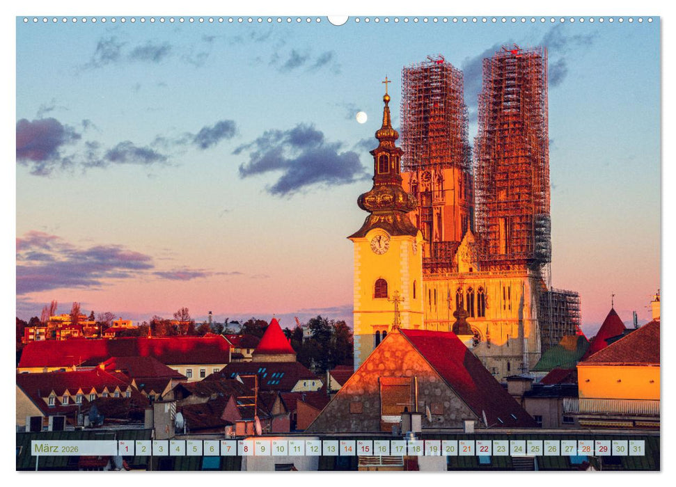 Zagreb - Kroatiens zauberhafte Hauptstadt (CALVENDO Premium Wandkalender 2026)