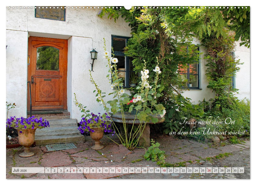 Lieblingsgärten mit poetischen Sinnsprüchen (CALVENDO Premium Wandkalender 2026)
