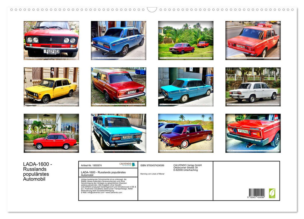 LADA-1600 - Russlands populärstes Automobil (CALVENDO Wandkalender 2026)