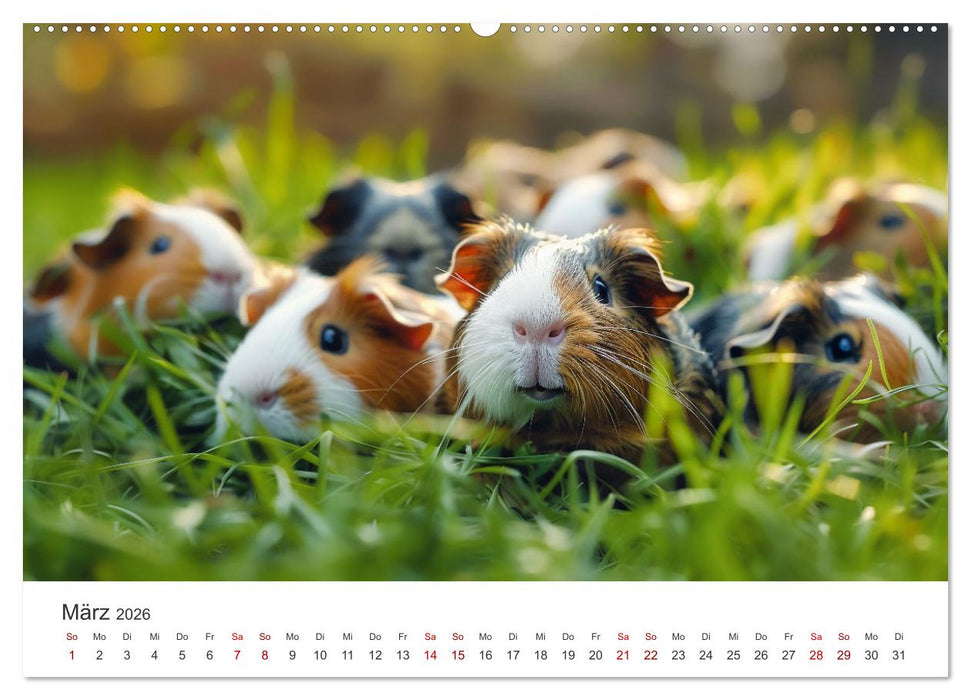 Wuschelbande - Ein Jahr voller Meerschweinchen (CALVENDO Premium Wandkalender 2026)