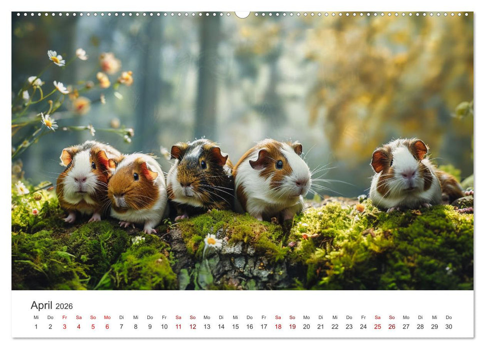 Wuschelbande - Ein Jahr voller Meerschweinchen (CALVENDO Premium Wandkalender 2026)