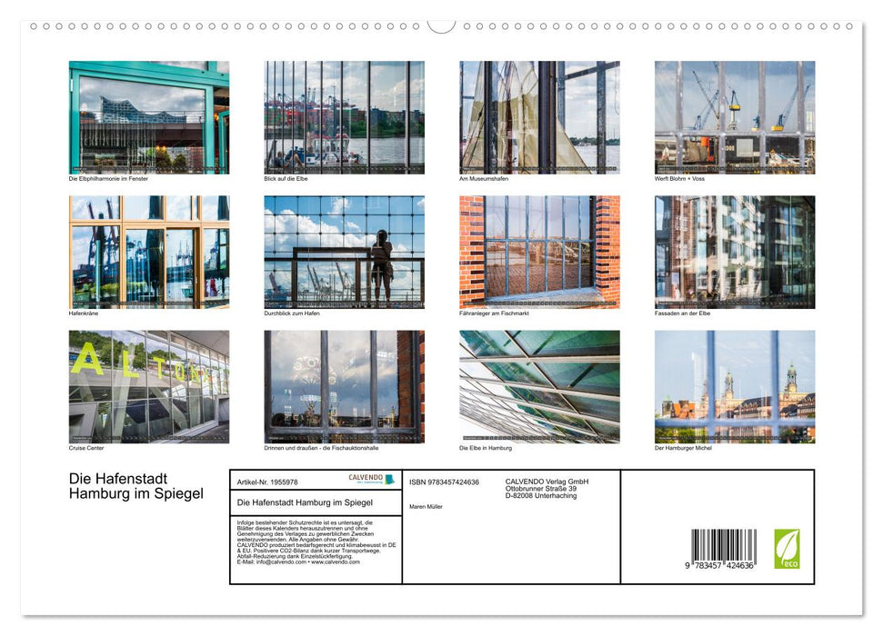 Die Hafenstadt Hamburg im Spiegel (CALVENDO Premium Wandkalender 2026)