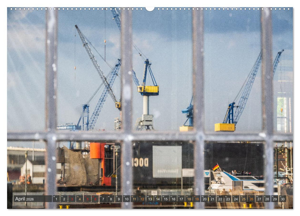 Die Hafenstadt Hamburg im Spiegel (CALVENDO Premium Wandkalender 2026)