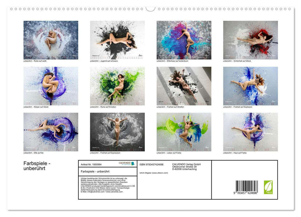Farbspiele - unberührt (CALVENDO Premium Wandkalender 2026)