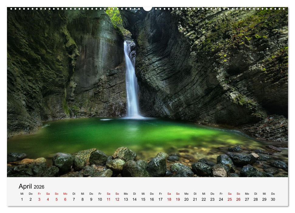Naturschauspiel Wasserfall: Europas fließende Kunstwerke (CALVENDO Wandkalender 2026)