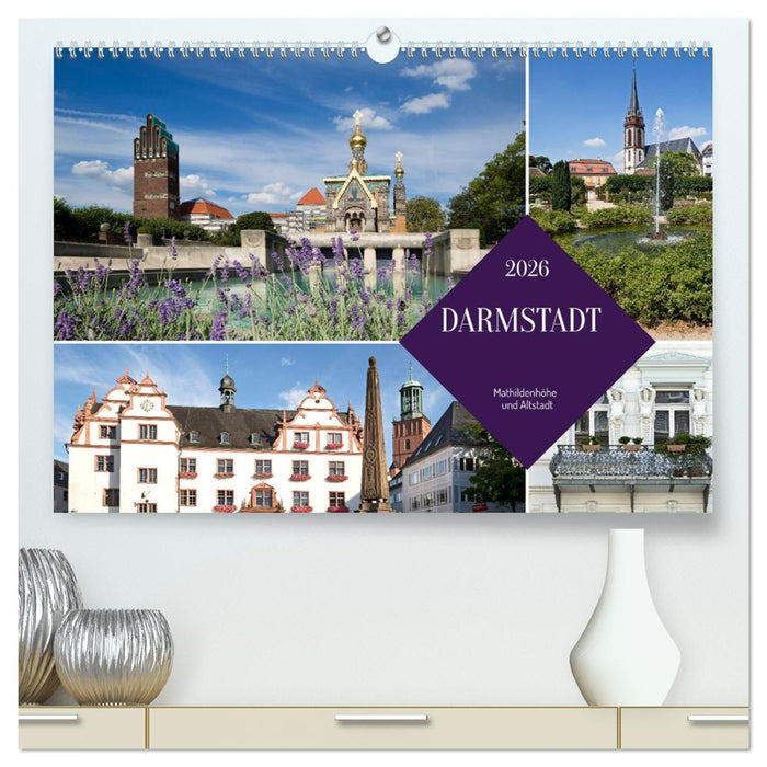 Darmstadt - Mathildenhöhe und Altstadt (CALVENDO Premium Wandkalender 2026)
