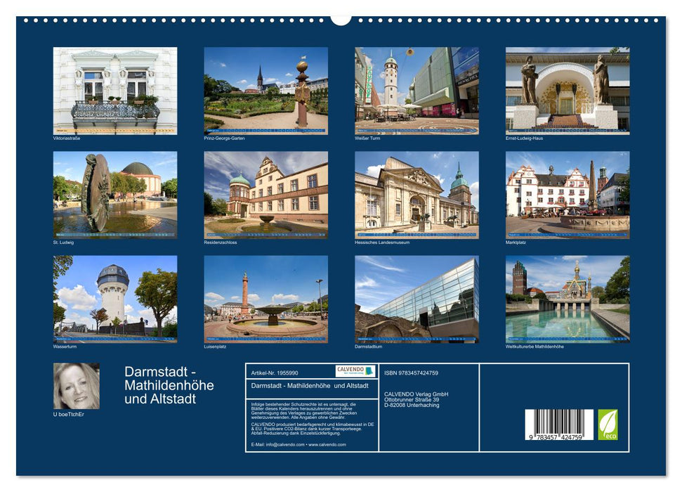 Darmstadt - Mathildenhöhe und Altstadt (CALVENDO Premium Wandkalender 2026)