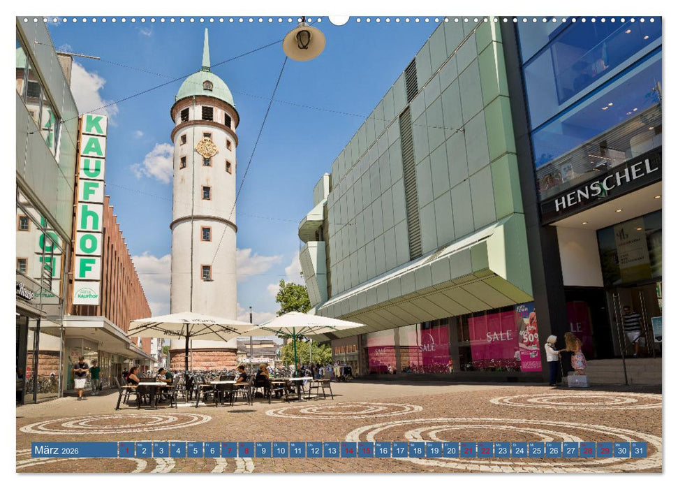 Darmstadt - Mathildenhöhe und Altstadt (CALVENDO Premium Wandkalender 2026)