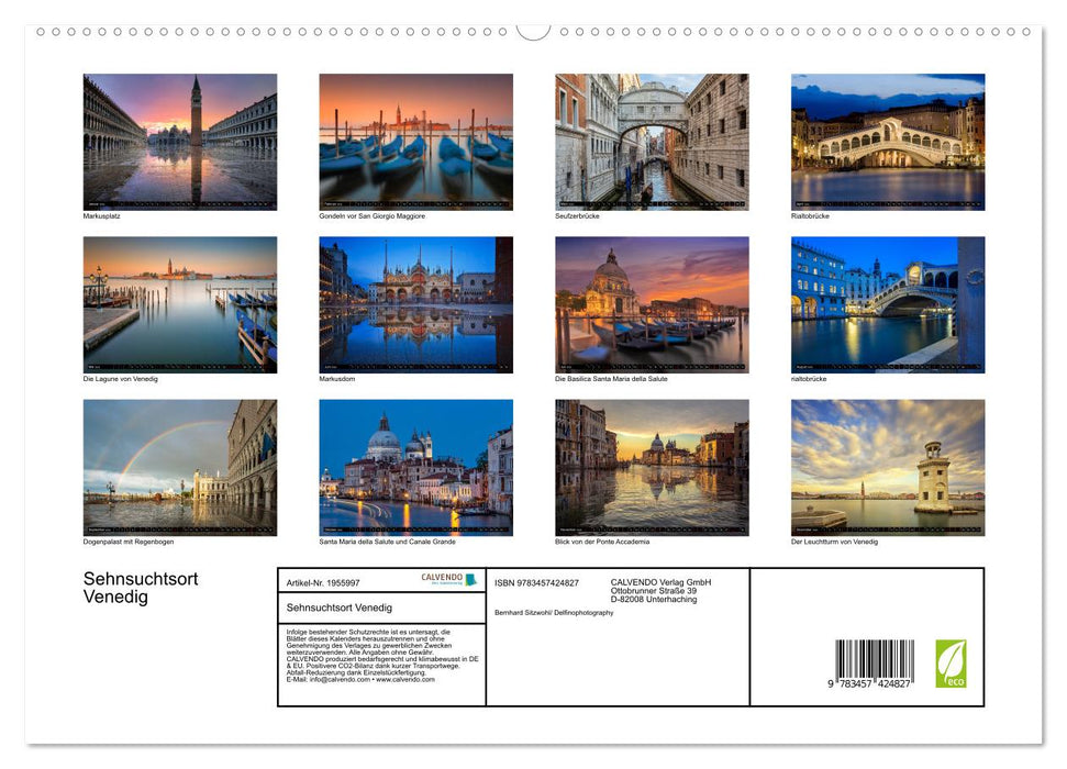 Sehnsuchtsort Venedig (CALVENDO Premium Wandkalender 2026)