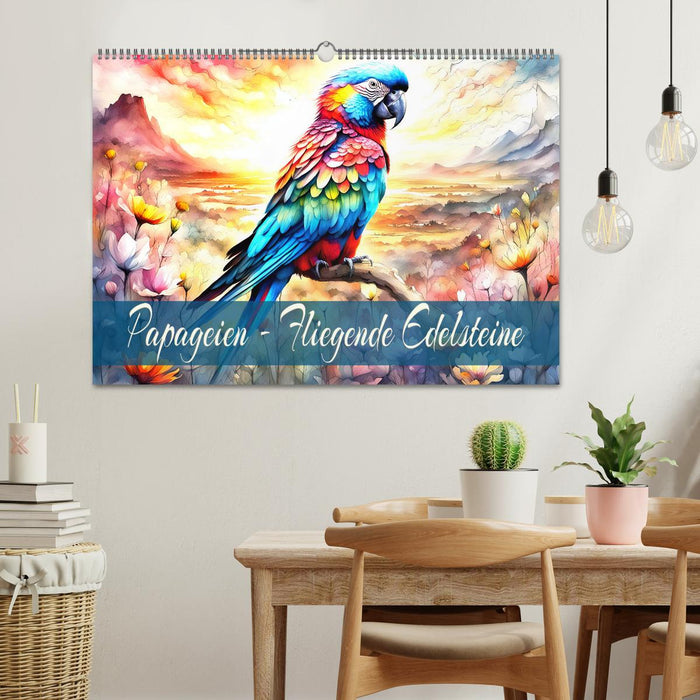 Papageien - Fliegende Edelsteine (CALVENDO Wandkalender 2026)