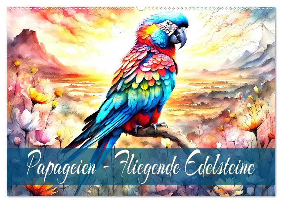 Papageien - Fliegende Edelsteine (CALVENDO Wandkalender 2026)
