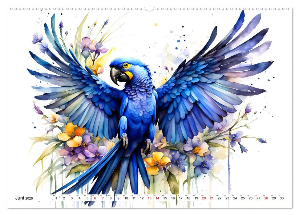 Papageien - Fliegende Edelsteine (CALVENDO Wandkalender 2026)