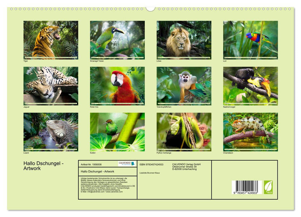 Hallo Dschungel - Artwork (CALVENDO Premium Wandkalender 2026)