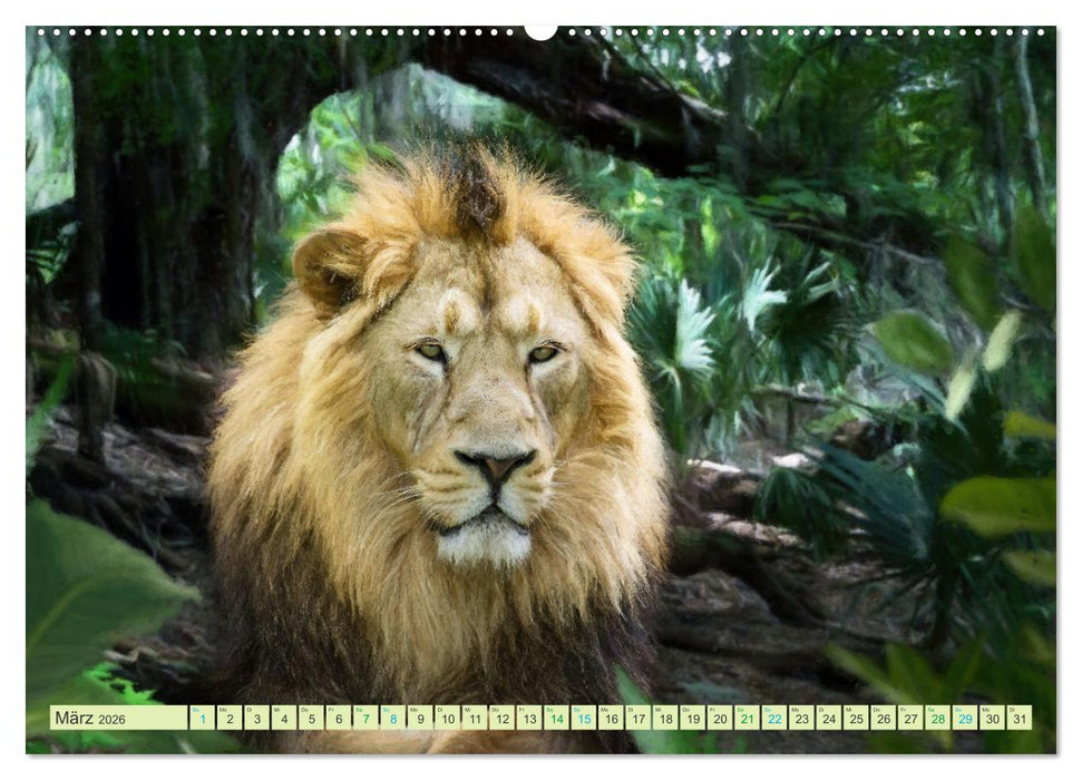 Hallo Dschungel - Artwork (CALVENDO Premium Wandkalender 2026)