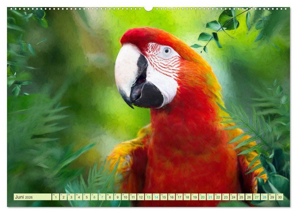 Hallo Dschungel - Artwork (CALVENDO Premium Wandkalender 2026)