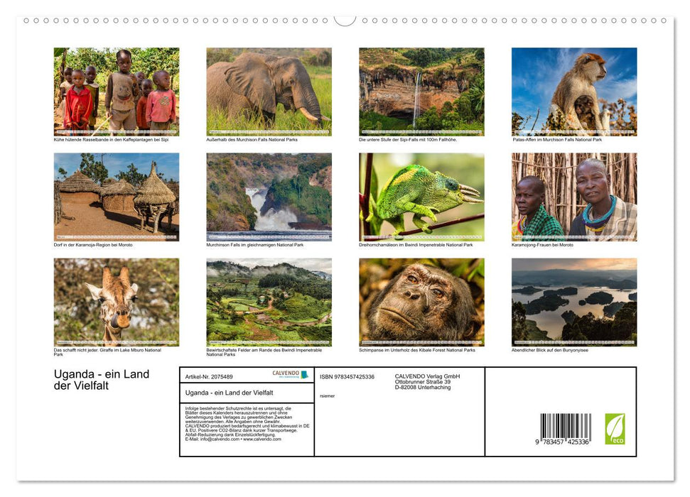 Uganda - ein Land der Vielfalt (CALVENDO Premium Wandkalender 2026)
