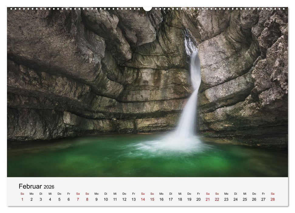 Naturschauspiel Wasserfall: Europas fließende Kunstwerke (CALVENDO Premium Wandkalender 2026)