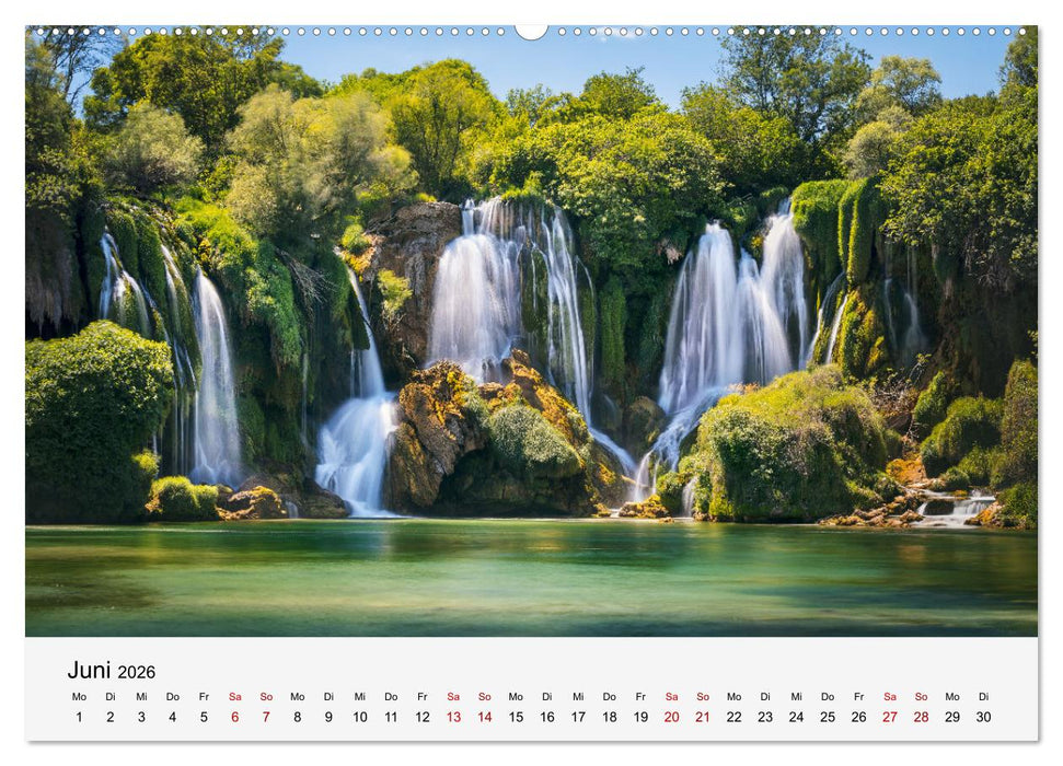 Naturschauspiel Wasserfall: Europas fließende Kunstwerke (CALVENDO Premium Wandkalender 2026)