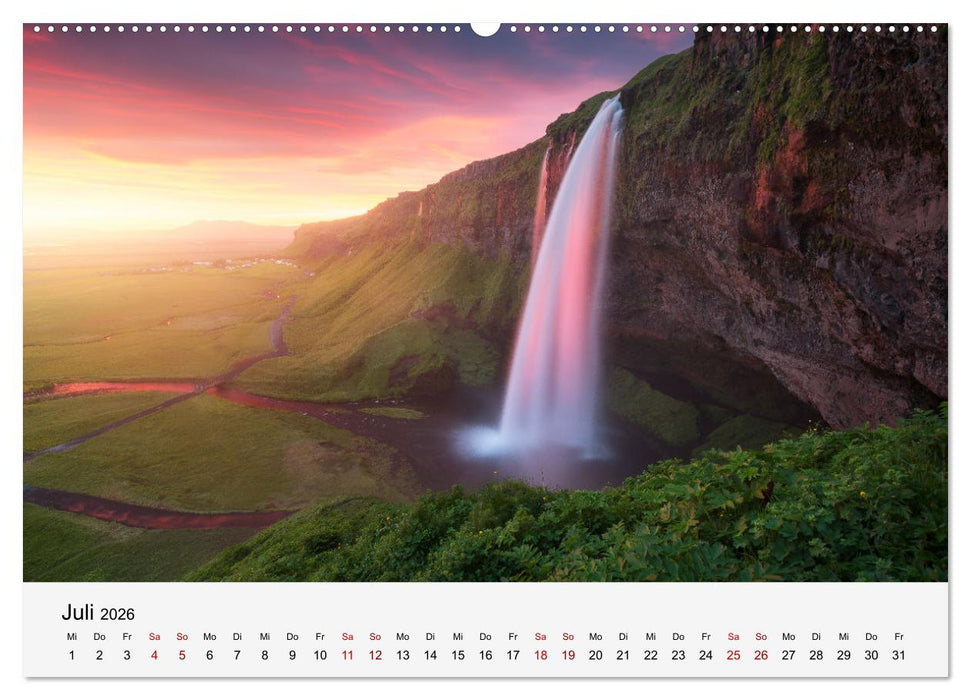 Naturschauspiel Wasserfall: Europas fließende Kunstwerke (CALVENDO Premium Wandkalender 2026)