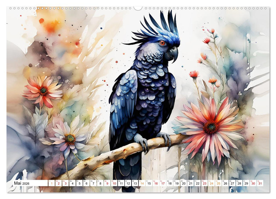 Papageien - Fliegende Edelsteine (CALVENDO Premium Wandkalender 2026)