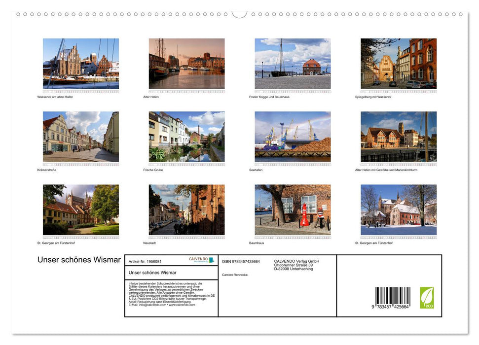 Unser schönes Wismar (CALVENDO Premium Wandkalender 2026)