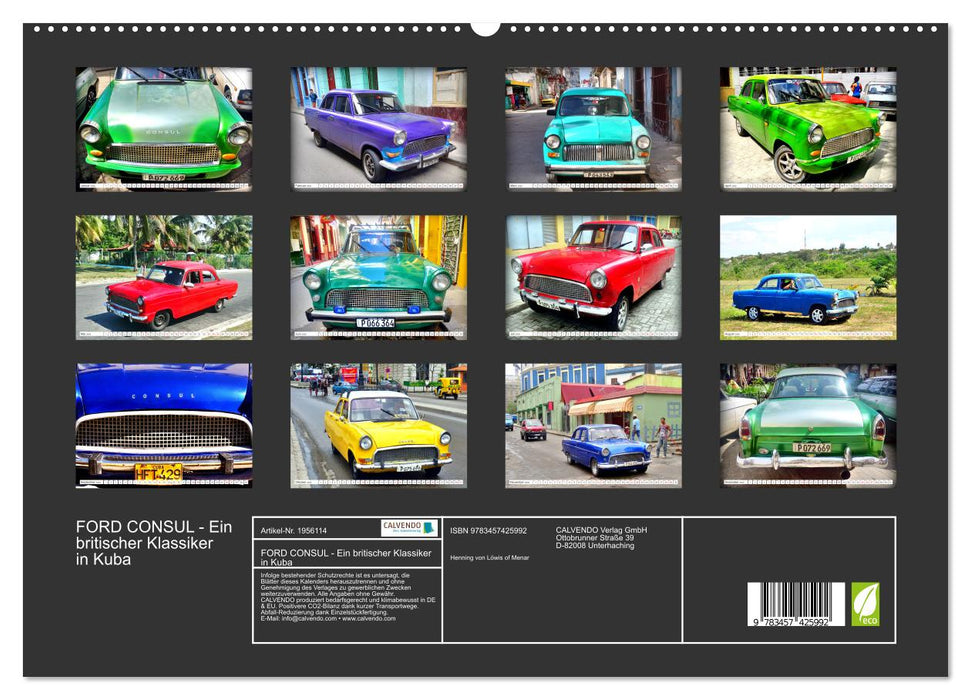 FORD CONSUL - Ein britischer Klassiker in Kuba (CALVENDO Premium Wandkalender 2026)