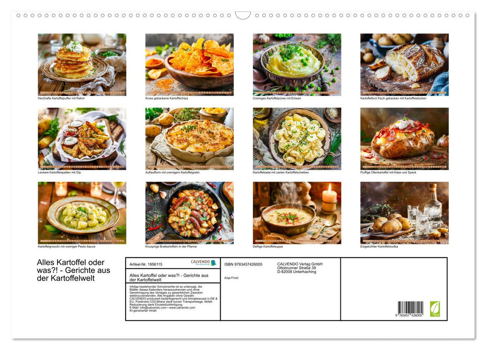 Alles Kartoffel oder was?! - Gerichte aus der Kartoffelwelt (CALVENDO Wandkalender 2026)