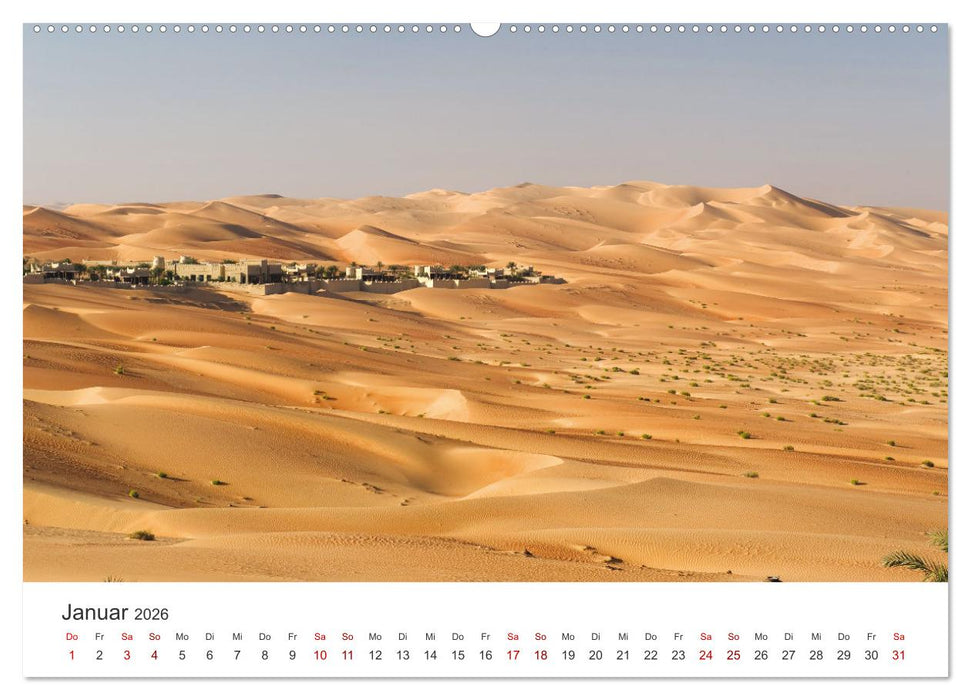 Die Dünen in der Wüste von Abu Dhabi (CALVENDO Wandkalender 2026)
