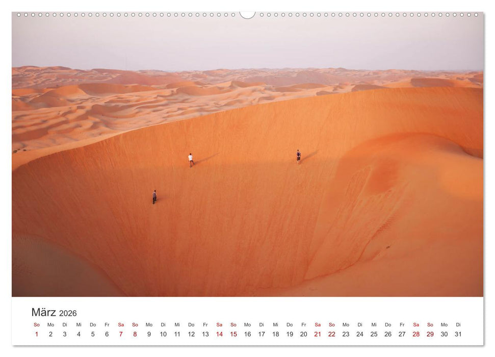 Die Dünen in der Wüste von Abu Dhabi (CALVENDO Wandkalender 2026)
