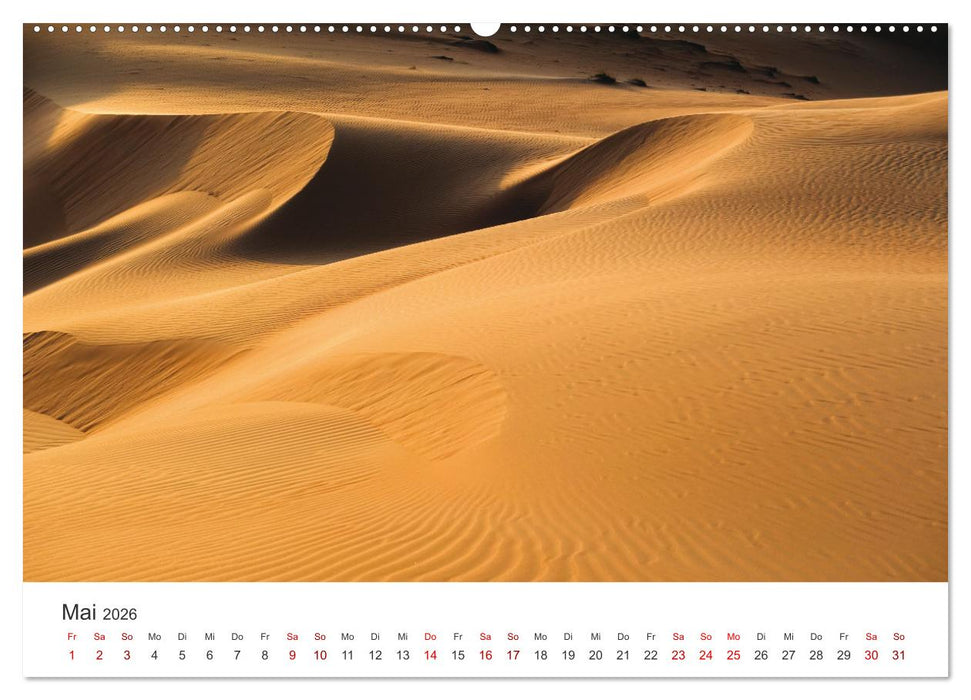 Die Dünen in der Wüste von Abu Dhabi (CALVENDO Wandkalender 2026)