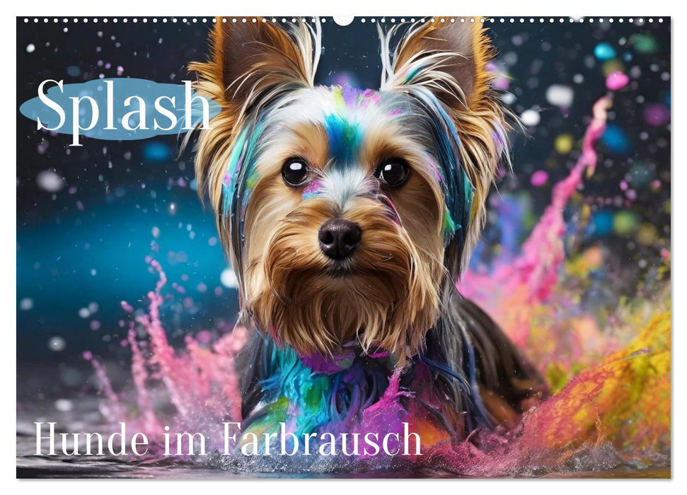 Splash - Hunde im Farbrausch (CALVENDO Wandkalender 2026)