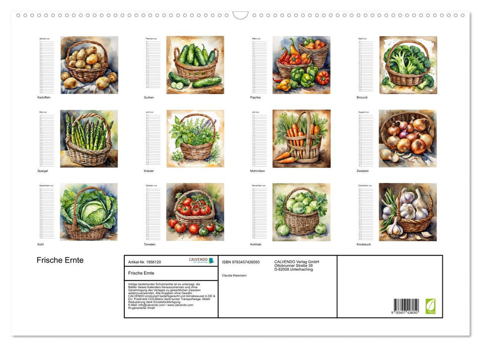 Frische Ernte (CALVENDO Wandkalender 2026)