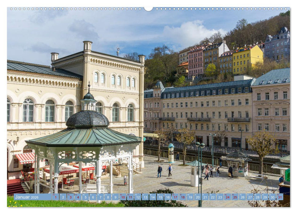 Karlovy Vary - Stadt der heilenden Quellen (CALVENDO Premium Wandkalender 2026)