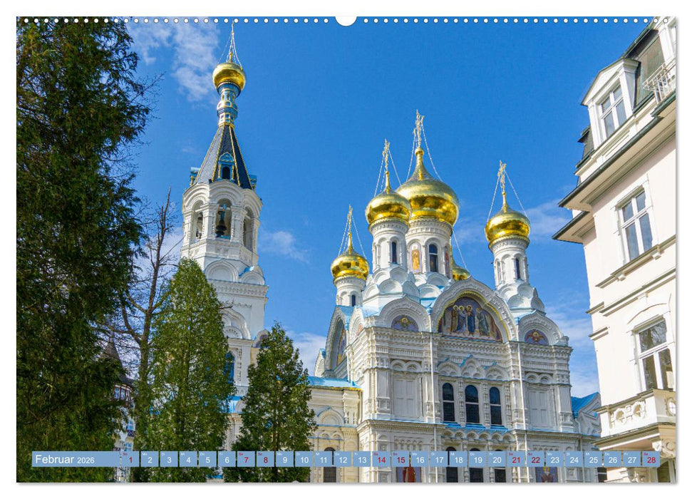 Karlovy Vary - Stadt der heilenden Quellen (CALVENDO Premium Wandkalender 2026)