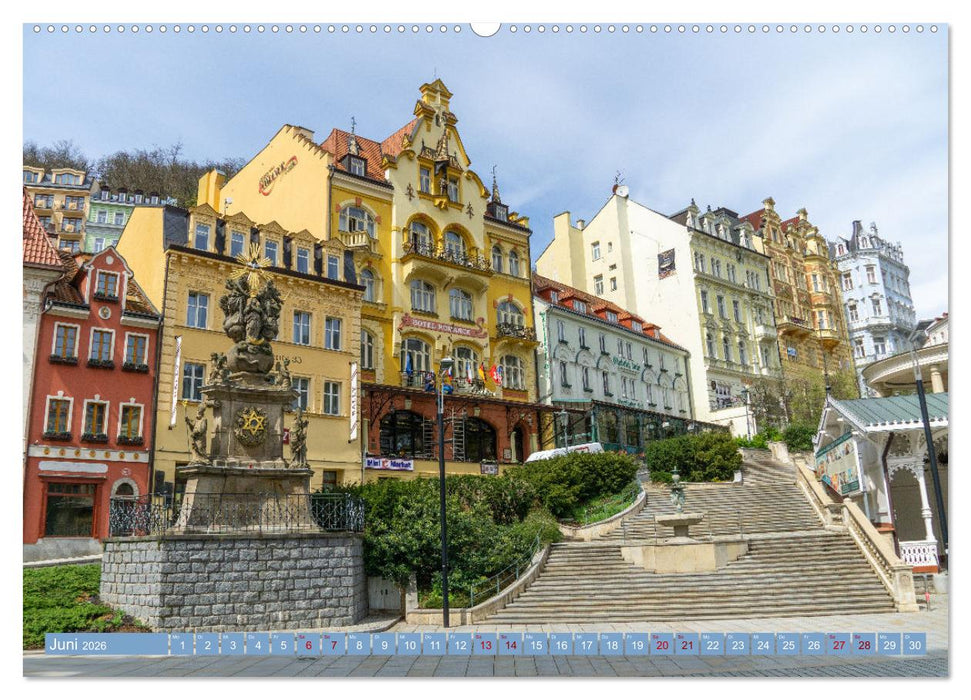 Karlovy Vary - Stadt der heilenden Quellen (CALVENDO Premium Wandkalender 2026)