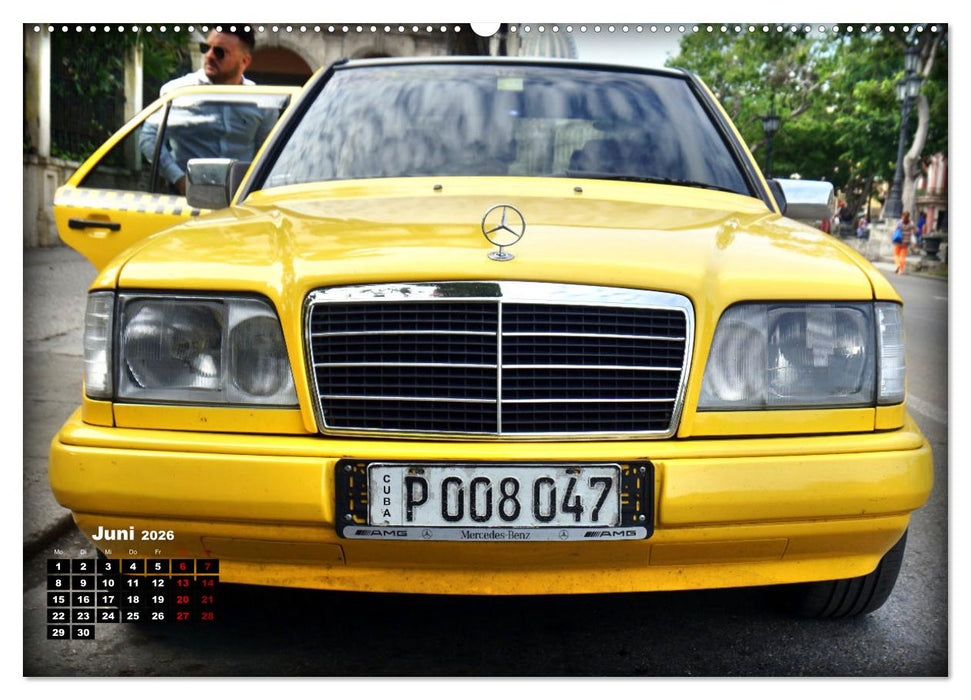 Autos mit Stern - Mercedes-Benz auf Kuba (CALVENDO Premium Wandkalender 2026)