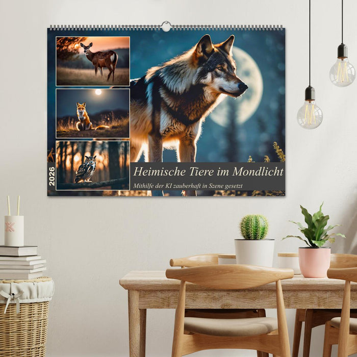 Heimische Tiere im Mondlicht (CALVENDO Wandkalender 2026)