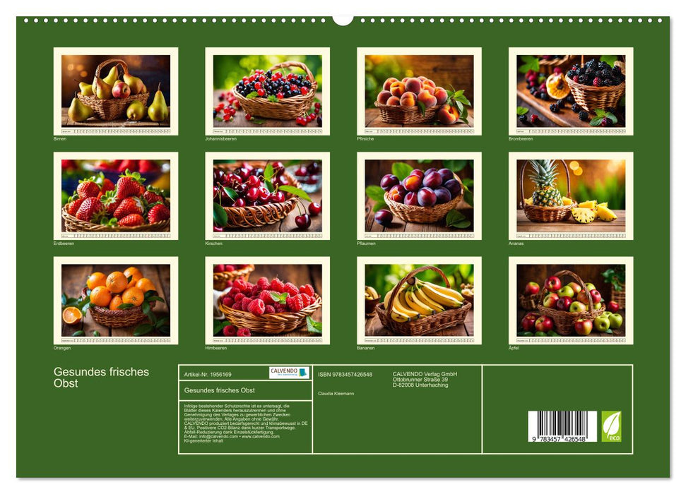 Gesundes frisches Obst (CALVENDO Premium Wandkalender 2026)